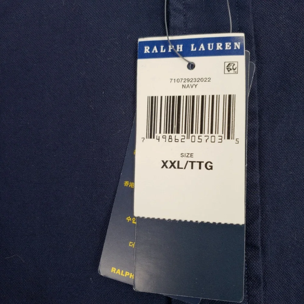 Polo Ralph Lauren Classic Fit Button Down Mens XXL Navy Blue Preppy Designer